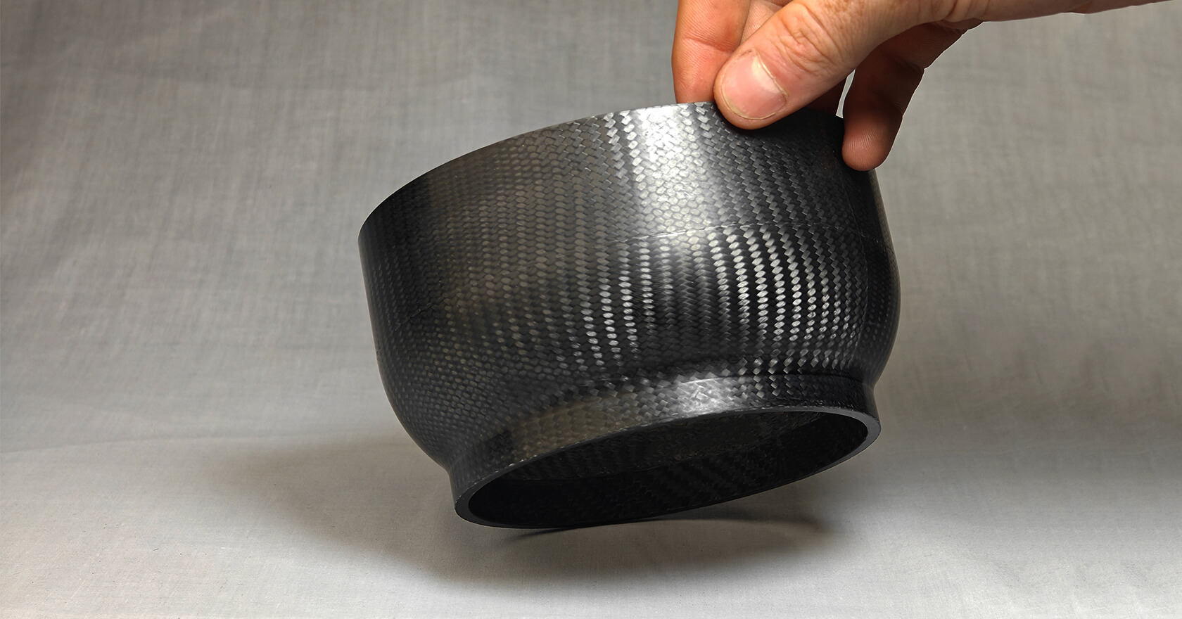 Finished carbon fibre pressure dome on the bench